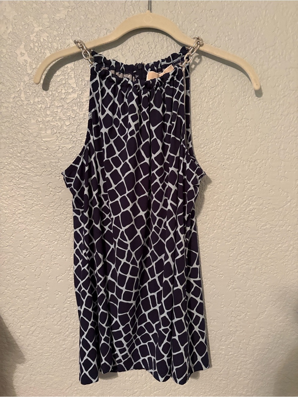 MICHAEL Michael Kors Sleeveless Navy & White Chain straps Sz M NWT